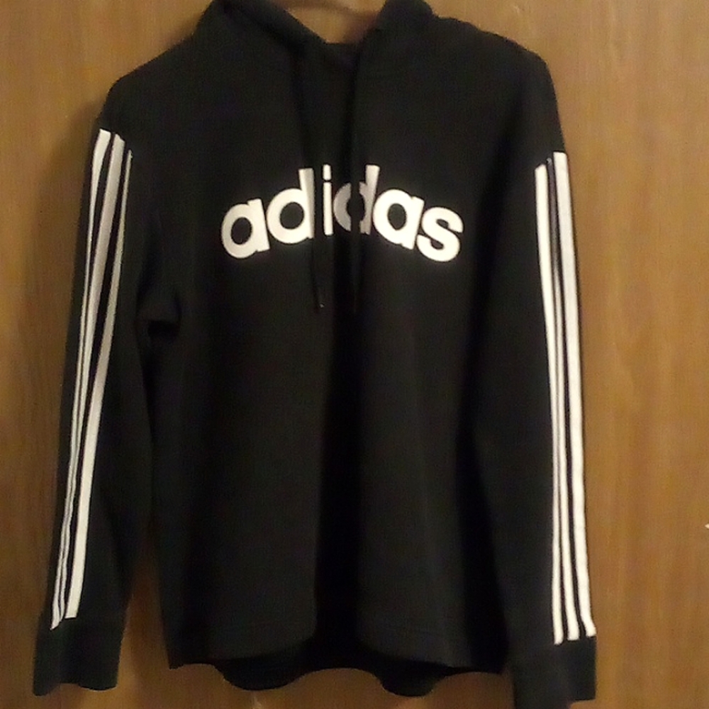Girls Black Adidas Sweatshirt (Large)